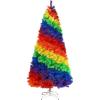 image:imageGoplus 7ft Artificial Colorful Rainbow Christmas Tree Full Fir Hinged Xmas Tree with 1213 Branch Tips Solid Metal Stand Perfect for Indoor Outdoor Holiday Seasonal DecorationRainbow