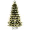 image:imageGoplus 7ft PreLit Artificial Christmas Tree with Quick Power Connector Hinged Remote Control Xmas Tree with 500 LED Lights 2 Lighting Colors 2489 Branch Tips for Office Home Holiday Decor7ft