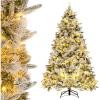 image:imageGoplus 7ft PreLit Snow Flocked Artificial Christmas Tree Hinged Xmas Tree with 300 WarmWhite LED Lights 1096 Branch Tips Pine Needles for Holiday Party Office Home Decor6ft