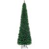 image:imageGoplus 9ft Pencil Christmas Tree Unlit Artificial Slim Xmas Tree with PVC Branch Tips Foldable Sturdy Metal Stand for Home Office School Shop Decoration9ft