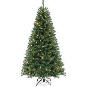 image:imageGoplus 8ft Prelit Artificial Christmas Tree Hinged Remote Control Xmas Tree w 9 Lighting Modes amp 600 Color Changing LED Lights Residential and Commercial Decoration for Indoor Holiday FestivalWarm White