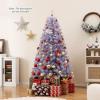 image:imageGoplus 5 FT Snow Flocked Christmas Tree Artificial Unlit Hinged Xmas Full Tree with 456 Lush Branch Tips Foldable Metal Stand Home Office Decoration Pink Gradient amp WhiteLavender