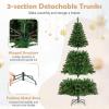 image:imageGoplus 5 FT Snow Flocked Christmas Tree Artificial Unlit Hinged Xmas Full Tree with 456 Lush Branch Tips Foldable Metal Stand Home Office Decoration Pink Gradient amp WhiteGreenwarm White