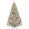image:imageGoplus 5 FT Snow Flocked Christmas Tree Artificial Unlit Hinged Xmas Full Tree with 456 Lush Branch Tips Foldable Metal Stand Home Office Decoration Pink Gradient amp WhiteSnowyprelit