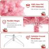 image:imageGoplus 5 FT Snow Flocked Christmas Tree Artificial Unlit Hinged Xmas Full Tree with 456 Lush Branch Tips Foldable Metal Stand Home Office Decoration Pink Gradient amp WhitePink