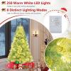 image:imageGoplus 5 FT Snow Flocked Christmas Tree Artificial Unlit Hinged Xmas Full Tree with 456 Lush Branch Tips Foldable Metal Stand Home Office Decoration Pink Gradient amp WhiteLime Green