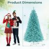 image:imageGoplus 5 FT Snow Flocked Christmas Tree Artificial Unlit Hinged Xmas Full Tree with 456 Lush Branch Tips Foldable Metal Stand Home Office Decoration Pink Gradient amp WhiteBlue