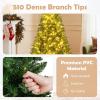 image:imageGoplus 5 FT Snow Flocked Christmas Tree Artificial Unlit Hinged Xmas Full Tree with 456 Lush Branch Tips Foldable Metal Stand Home Office Decoration Pink Gradient amp WhiteGreenwarm White
