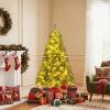 image:imageGoplus 5 FT Snow Flocked Christmas Tree Artificial Unlit Hinged Xmas Full Tree with 456 Lush Branch Tips Foldable Metal Stand Home Office Decoration Pink Gradient amp WhiteGreenwarm White