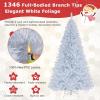 image:imageGoplus 5 FT Snow Flocked Christmas Tree Artificial Unlit Hinged Xmas Full Tree with 456 Lush Branch Tips Foldable Metal Stand Home Office Decoration Pink Gradient amp WhiteWhite