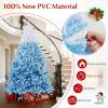 image:imageGoplus 5 FT Snow Flocked Christmas Tree Artificial Unlit Hinged Xmas Full Tree with 456 Lush Branch Tips Foldable Metal Stand Home Office Decoration Pink Gradient amp WhiteBlue Gradient