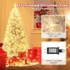 image:imageGoplus 5 FT Snow Flocked Christmas Tree Artificial Unlit Hinged Xmas Full Tree with 456 Lush Branch Tips Foldable Metal Stand Home Office Decoration Pink Gradient amp WhiteSilver