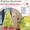 image:imageGoplus 5 FT Snow Flocked Christmas Tree Artificial Unlit Hinged Xmas Full Tree with 456 Lush Branch Tips Foldable Metal Stand Home Office Decoration Pink Gradient amp WhiteLime Green