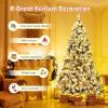 image:imageGoplus 5 FT Snow Flocked Christmas Tree Artificial Unlit Hinged Xmas Full Tree with 456 Lush Branch Tips Foldable Metal Stand Home Office Decoration Pink Gradient amp WhiteSnowyprelit