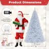 image:imageGoplus 5 FT Snow Flocked Christmas Tree Artificial Unlit Hinged Xmas Full Tree with 456 Lush Branch Tips Foldable Metal Stand Home Office Decoration Pink Gradient amp WhiteWhite