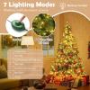 image:imageGoplus 5 FT Snow Flocked Christmas Tree Artificial Unlit Hinged Xmas Full Tree with 456 Lush Branch Tips Foldable Metal Stand Home Office Decoration Pink Gradient amp WhiteGreenwarm White