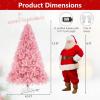 image:imageGoplus 5 FT Snow Flocked Christmas Tree Artificial Unlit Hinged Xmas Full Tree with 456 Lush Branch Tips Foldable Metal Stand Home Office Decoration Pink Gradient amp WhitePink