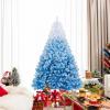 image:imageGoplus 5 FT Snow Flocked Christmas Tree Artificial Unlit Hinged Xmas Full Tree with 456 Lush Branch Tips Foldable Metal Stand Home Office Decoration Pink Gradient amp WhiteBlue Gradient