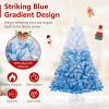 image:imageGoplus 5 FT Snow Flocked Christmas Tree Artificial Unlit Hinged Xmas Full Tree with 456 Lush Branch Tips Foldable Metal Stand Home Office Decoration Pink Gradient amp WhiteBlueprelit