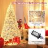 image:imageGoplus 5 FT Snow Flocked Christmas Tree Artificial Unlit Hinged Xmas Full Tree with 456 Lush Branch Tips Foldable Metal Stand Home Office Decoration Pink Gradient amp WhiteSilver
