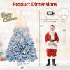 image:imageGoplus 5 FT Snow Flocked Christmas Tree Artificial Unlit Hinged Xmas Full Tree with 456 Lush Branch Tips Foldable Metal Stand Home Office Decoration Pink Gradient amp WhiteBlueprelit
