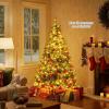 image:imageGoplus 5 FT Snow Flocked Christmas Tree Artificial Unlit Hinged Xmas Full Tree with 456 Lush Branch Tips Foldable Metal Stand Home Office Decoration Pink Gradient amp WhiteGreenwarm White