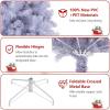 image:imageGoplus 5 FT Snow Flocked Christmas Tree Artificial Unlit Hinged Xmas Full Tree with 456 Lush Branch Tips Foldable Metal Stand Home Office Decoration Pink Gradient amp WhiteLavender