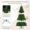 image:imageGoplus 5 FT Snow Flocked Christmas Tree Artificial Unlit Hinged Xmas Full Tree with 456 Lush Branch Tips Foldable Metal Stand Home Office Decoration Pink Gradient amp WhiteGreenwarm White