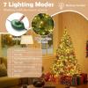 image:imageGoplus 5 FT Snow Flocked Christmas Tree Artificial Unlit Hinged Xmas Full Tree with 456 Lush Branch Tips Foldable Metal Stand Home Office Decoration Pink Gradient amp WhiteGreenwarm White