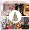 image:imageGoplus 5 FT Snow Flocked Christmas Tree Artificial Unlit Hinged Xmas Full Tree with 456 Lush Branch Tips Foldable Metal Stand Home Office Decoration Pink Gradient amp WhiteSnowyprelit