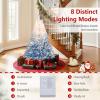 image:imageGoplus 5 FT Snow Flocked Christmas Tree Artificial Unlit Hinged Xmas Full Tree with 456 Lush Branch Tips Foldable Metal Stand Home Office Decoration Pink Gradient amp WhiteBlueprelit