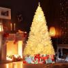 image:imageGoplus 5 FT Snow Flocked Christmas Tree Artificial Unlit Hinged Xmas Full Tree with 456 Lush Branch Tips Foldable Metal Stand Home Office Decoration Pink Gradient amp WhiteWhite