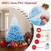 image:imageGoplus 5 FT Snow Flocked Christmas Tree Artificial Unlit Hinged Xmas Full Tree with 456 Lush Branch Tips Foldable Metal Stand Home Office Decoration Pink Gradient amp WhiteBlue Gradient