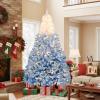 image:imageGoplus 5 FT Snow Flocked Christmas Tree Artificial Unlit Hinged Xmas Full Tree with 456 Lush Branch Tips Foldable Metal Stand Home Office Decoration Pink Gradient amp WhiteBlueprelit