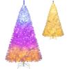 image:imageGoplus 5 FT Snow Flocked Christmas Tree Artificial Unlit Hinged Xmas Full Tree with 456 Lush Branch Tips Foldable Metal Stand Home Office Decoration Pink Gradient amp WhiteWhite
