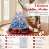 image:imageGoplus 5 FT Snow Flocked Christmas Tree Artificial Unlit Hinged Xmas Full Tree with 456 Lush Branch Tips Foldable Metal Stand Home Office Decoration Pink Gradient amp WhiteBlueprelit