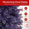 image:imageGoplus 5 FT Snow Flocked Christmas Tree Artificial Unlit Hinged Xmas Full Tree with 456 Lush Branch Tips Foldable Metal Stand Home Office Decoration Pink Gradient amp WhitePurple