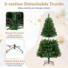 image:imageGoplus 5 FT Snow Flocked Christmas Tree Artificial Unlit Hinged Xmas Full Tree with 456 Lush Branch Tips Foldable Metal Stand Home Office Decoration Pink Gradient amp WhiteGreenwarm White