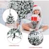 image:imageGoplus 5 FT Snow Flocked Christmas Tree Artificial Unlit Hinged Xmas Full Tree with 456 Lush Branch Tips Foldable Metal Stand Home Office Decoration Pink Gradient amp WhiteSnowyprelit