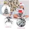 image:imageGoplus 5 FT Snow Flocked Christmas Tree Artificial Unlit Hinged Xmas Full Tree with 456 Lush Branch Tips Foldable Metal Stand Home Office Decoration Pink Gradient amp WhiteSnowyprelit