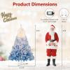 image:imageGoplus 5 FT Snow Flocked Christmas Tree Artificial Unlit Hinged Xmas Full Tree with 456 Lush Branch Tips Foldable Metal Stand Home Office Decoration Pink Gradient amp WhiteBlueprelit