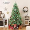 image:imageGoplus 5 FT Snow Flocked Christmas Tree Artificial Unlit Hinged Xmas Full Tree with 456 Lush Branch Tips Foldable Metal Stand Home Office Decoration Pink Gradient amp WhiteLime Green