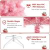 image:imageGoplus 5 FT Snow Flocked Christmas Tree Artificial Unlit Hinged Xmas Full Tree with 456 Lush Branch Tips Foldable Metal Stand Home Office Decoration Pink Gradient amp WhitePink