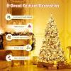 image:imageGoplus 5 FT Snow Flocked Christmas Tree Artificial Unlit Hinged Xmas Full Tree with 456 Lush Branch Tips Foldable Metal Stand Home Office Decoration Pink Gradient amp WhiteSnowyprelit