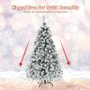 image:imageGoplus 5 FT Snow Flocked Christmas Tree Artificial Unlit Hinged Xmas Full Tree with 456 Lush Branch Tips Foldable Metal Stand Home Office Decoration Pink Gradient amp WhiteSnowyprelit