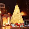 image:imageGoplus 5 FT Snow Flocked Christmas Tree Artificial Unlit Hinged Xmas Full Tree with 456 Lush Branch Tips Foldable Metal Stand Home Office Decoration Pink Gradient amp WhiteWhite