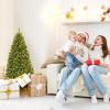 image:imageGoplus 5 FT Snow Flocked Christmas Tree Artificial Unlit Hinged Xmas Full Tree with 456 Lush Branch Tips Foldable Metal Stand Home Office Decoration Pink Gradient amp WhiteGreen