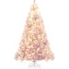 image:imageGoplus 5 FT Snow Flocked Christmas Tree Artificial Unlit Hinged Xmas Full Tree with 456 Lush Branch Tips Foldable Metal Stand Home Office Decoration Pink Gradient amp WhiteLavender
