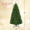 image:imageGoplus 5 FT Snow Flocked Christmas Tree Artificial Unlit Hinged Xmas Full Tree with 456 Lush Branch Tips Foldable Metal Stand Home Office Decoration Pink Gradient amp WhiteGreen