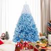 image:imageGoplus 5 FT Snow Flocked Christmas Tree Artificial Unlit Hinged Xmas Full Tree with 456 Lush Branch Tips Foldable Metal Stand Home Office Decoration Pink Gradient amp WhiteBlue Gradient